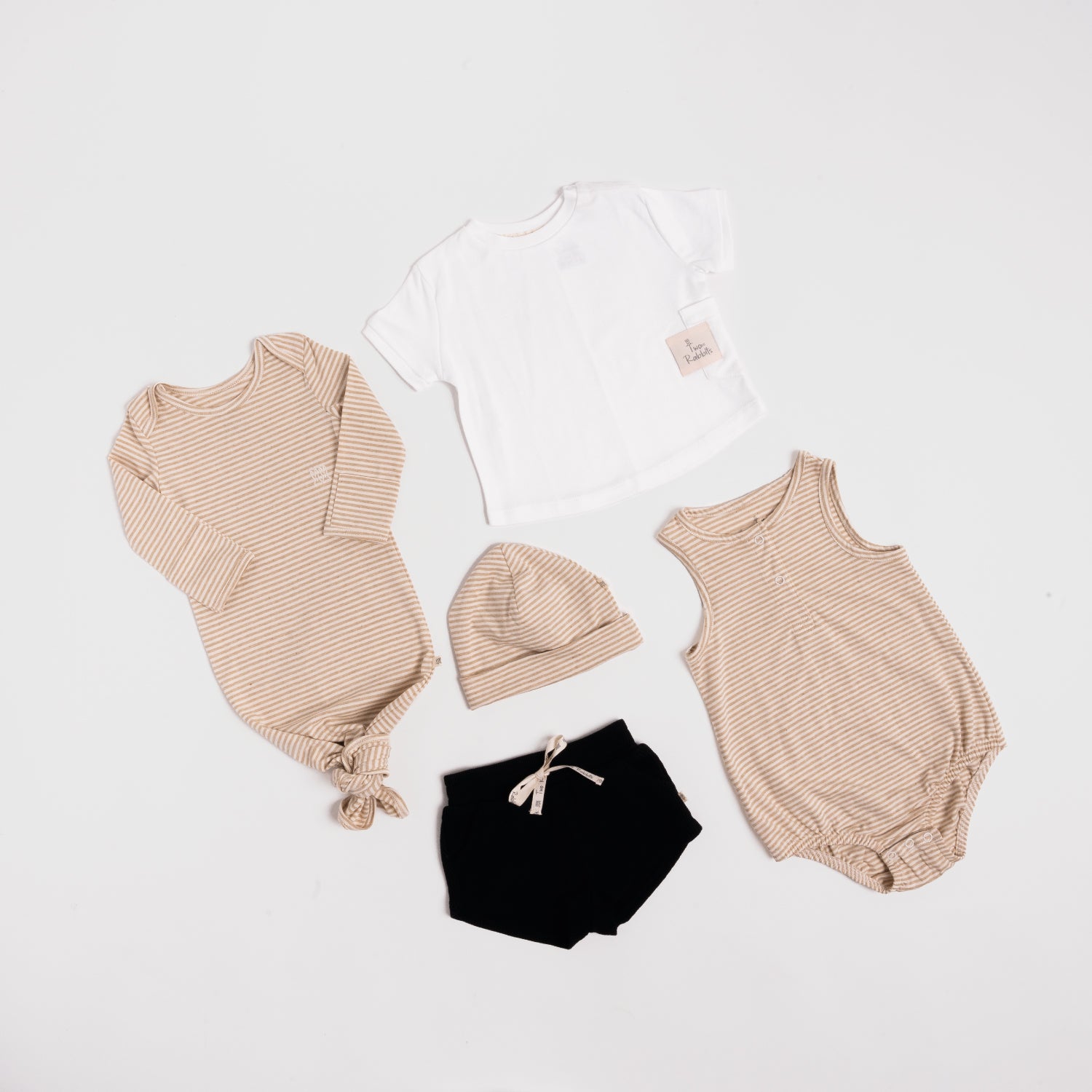 Bolsa Nudo + Beanie Organico Avocado a Rayas