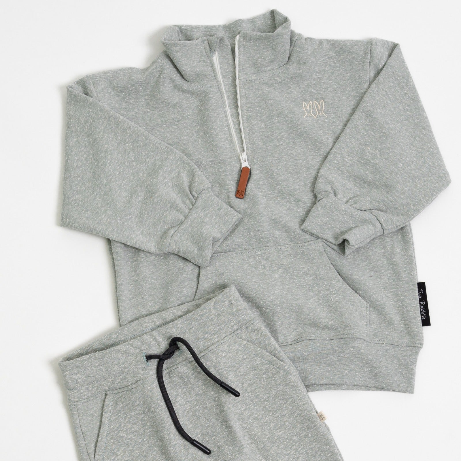 Sweatshirt Cuello Alto con Cierre Eucalipto