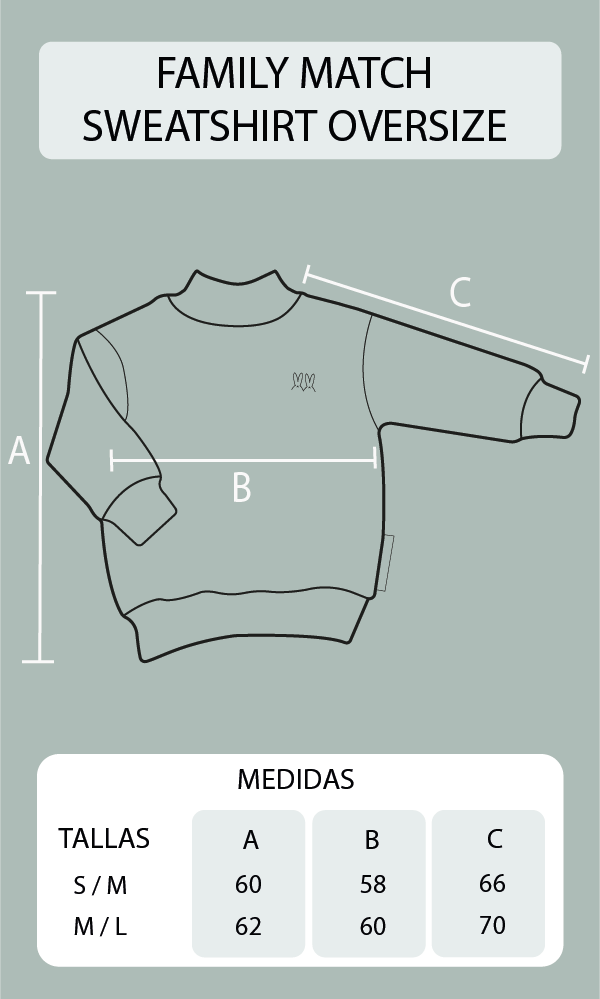 FAMILY MATCH - Sweatshirt Oversize Cuello Alto Cotton ADULTOS