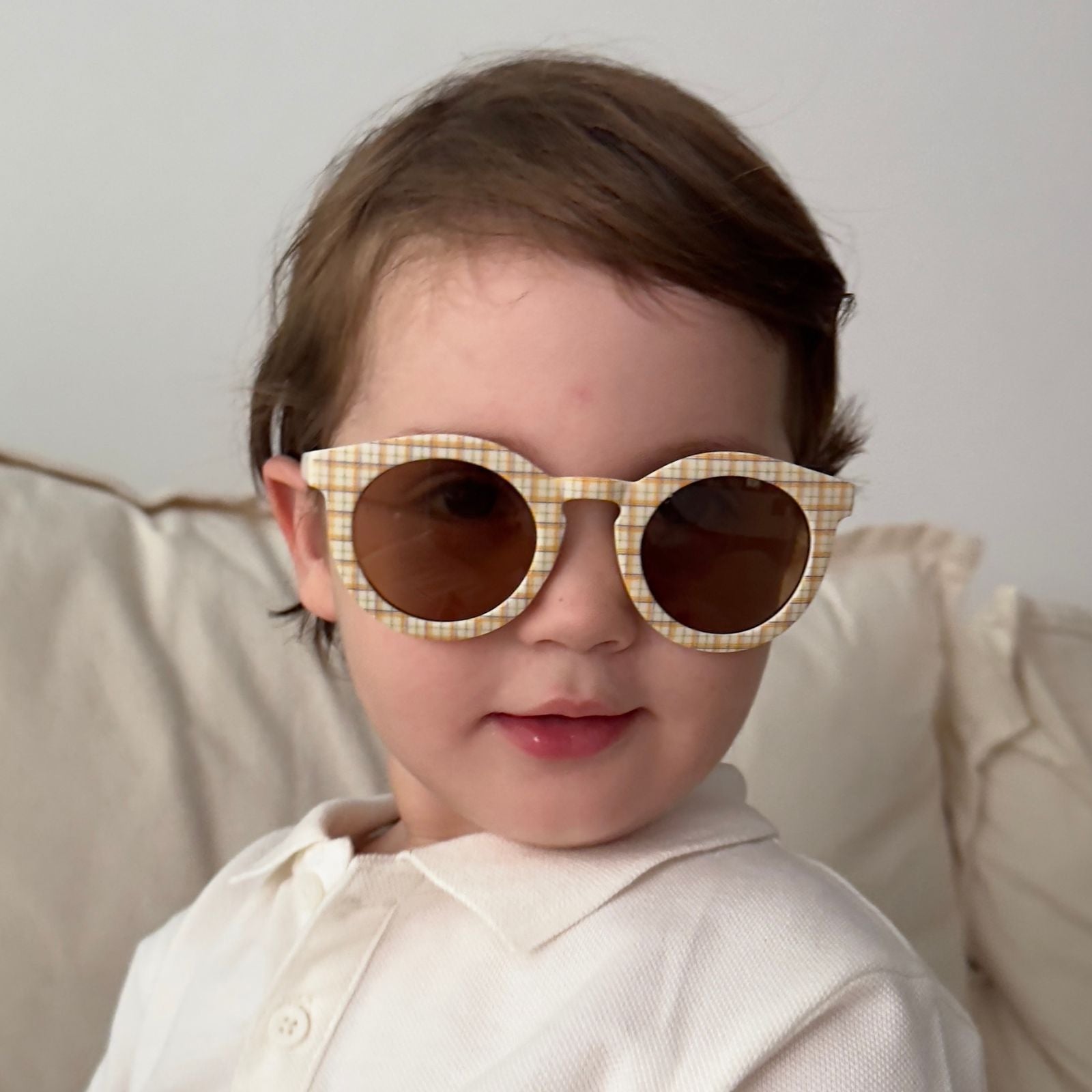 Lentes Cuadros Beige