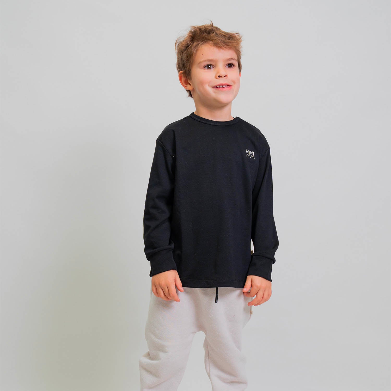 Polo Manga Larga Negro