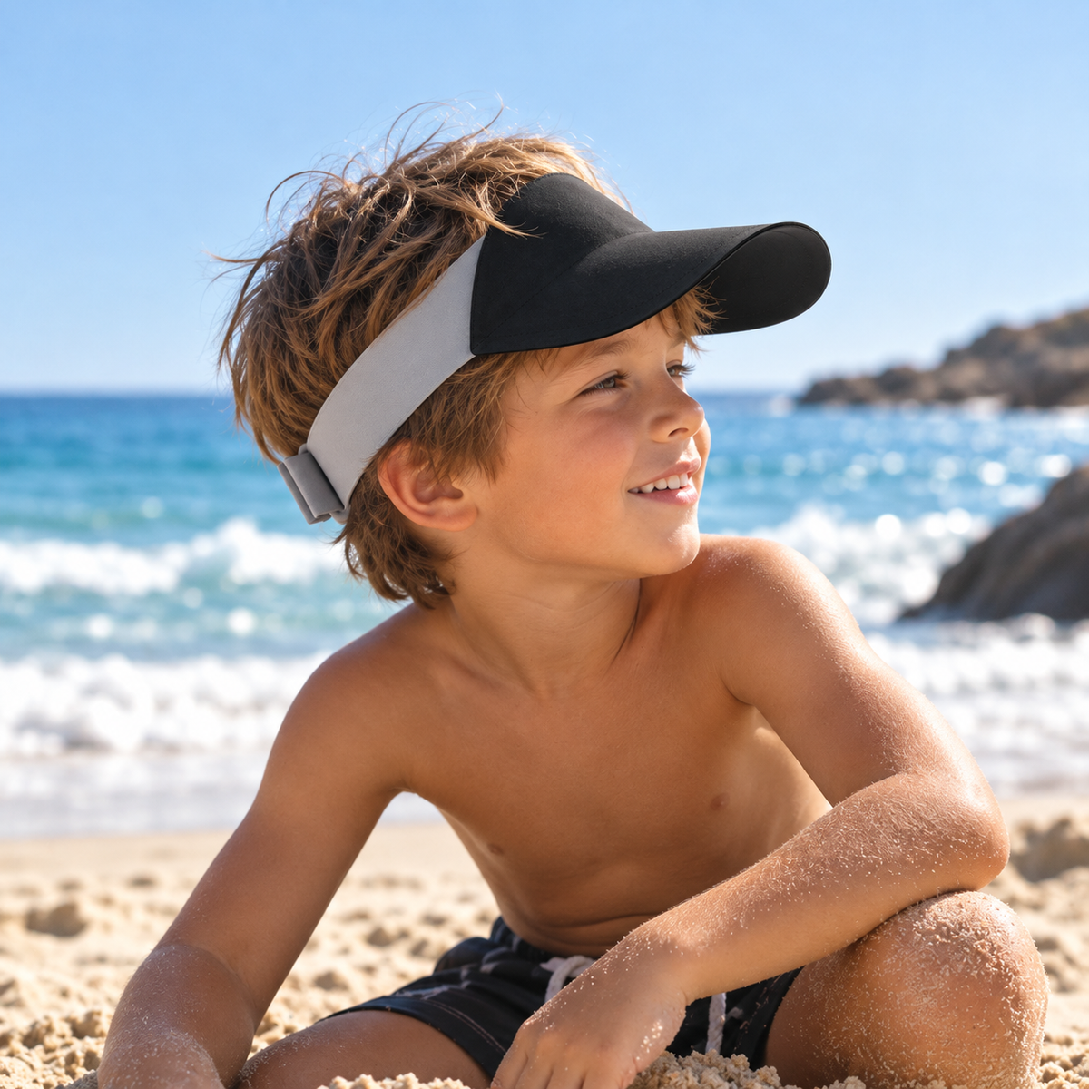 visera de protección solar infantil negro