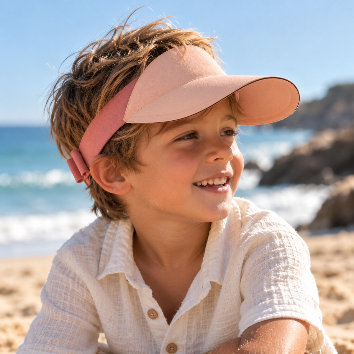 visera de protección solar infantil rosa