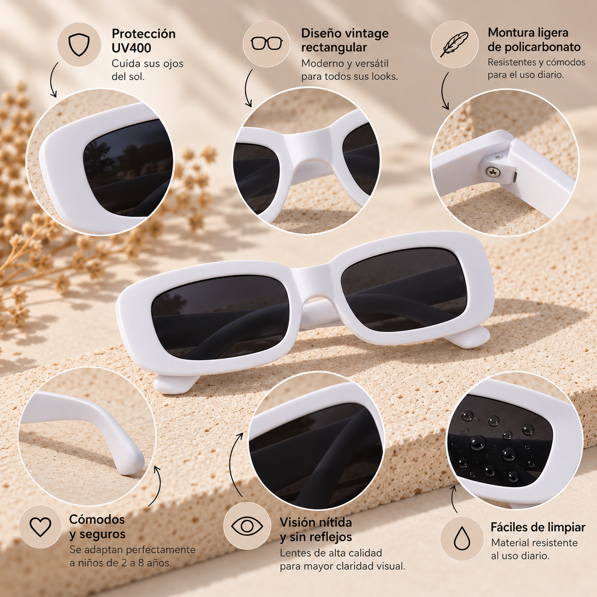lentes vintage blanco