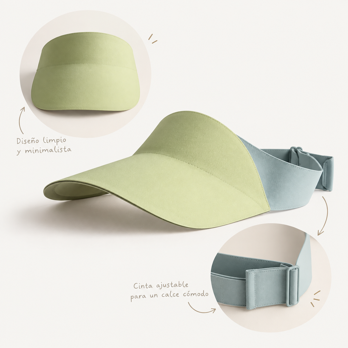 Visera de protección solar infantil verde