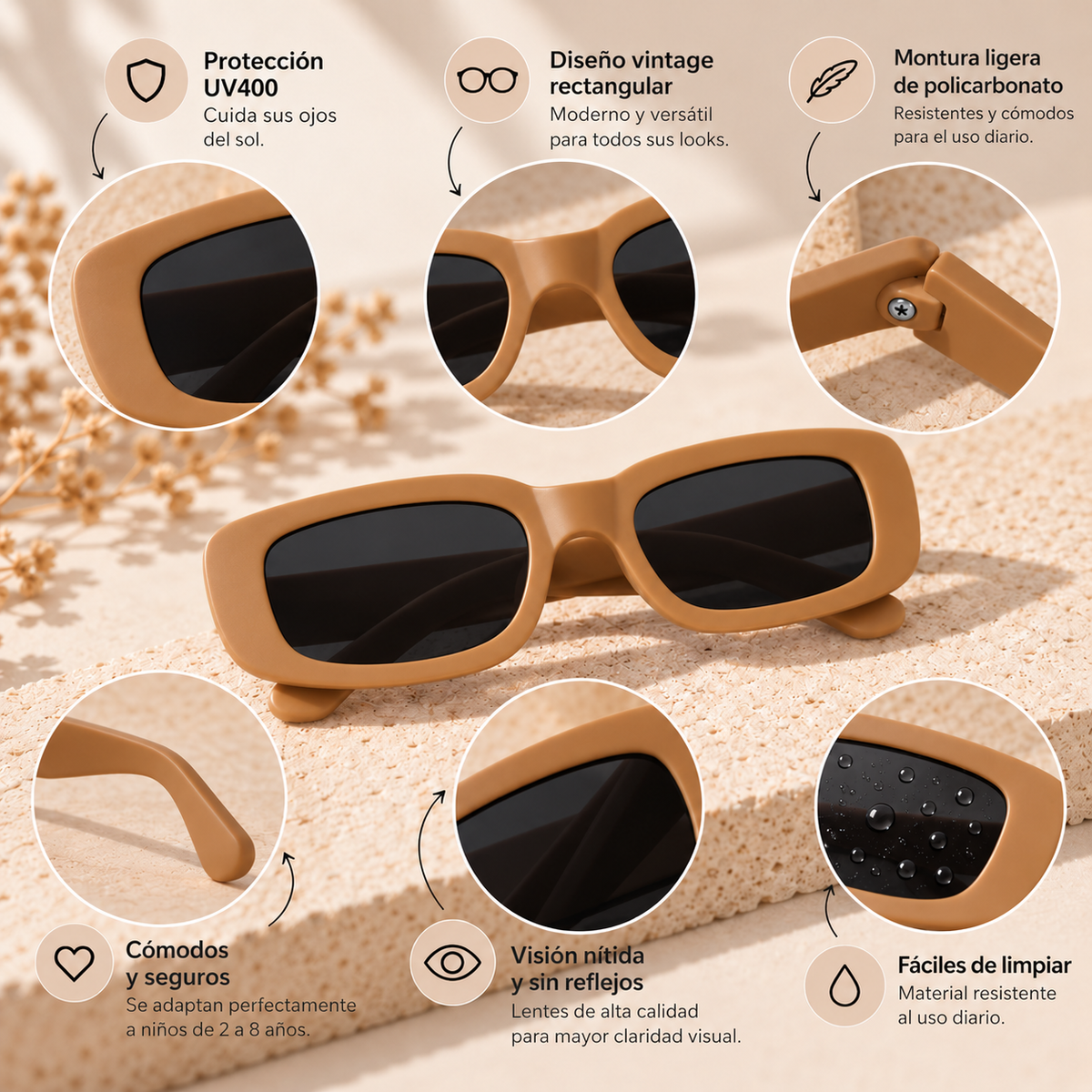 lentes vintage caramelo