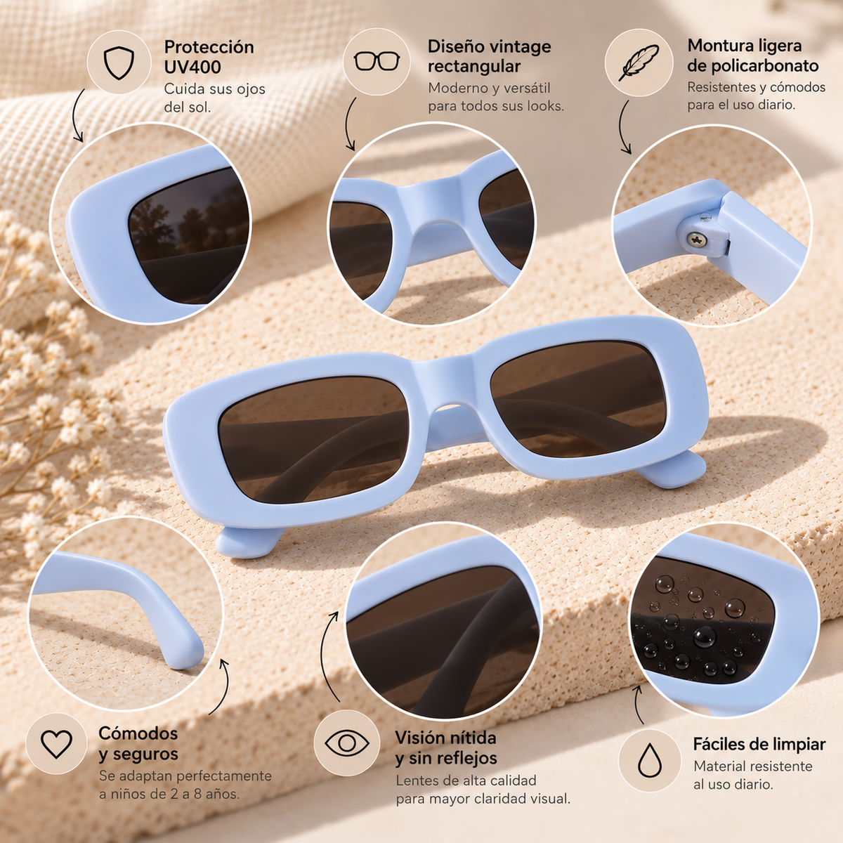 lentes vintage celeste