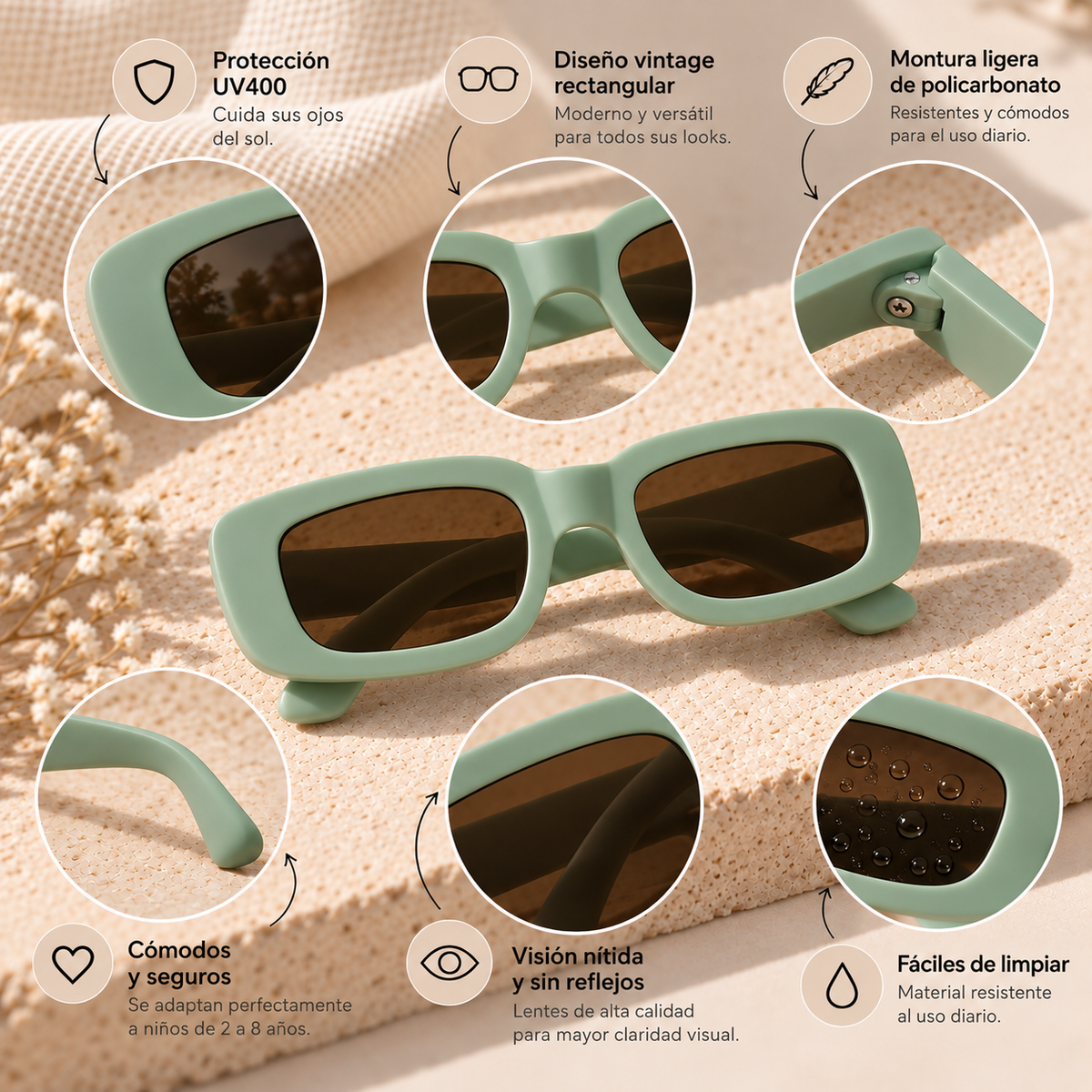 lentes vintage verde