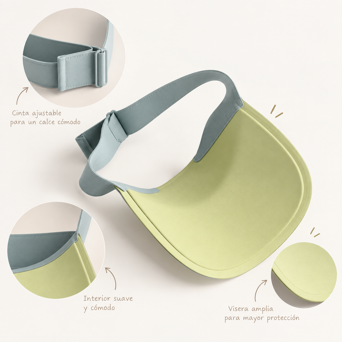 Visera de protección solar infantil verde