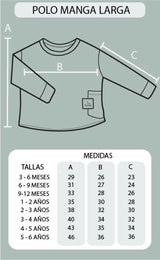 Polo Manga Larga Steel Blue