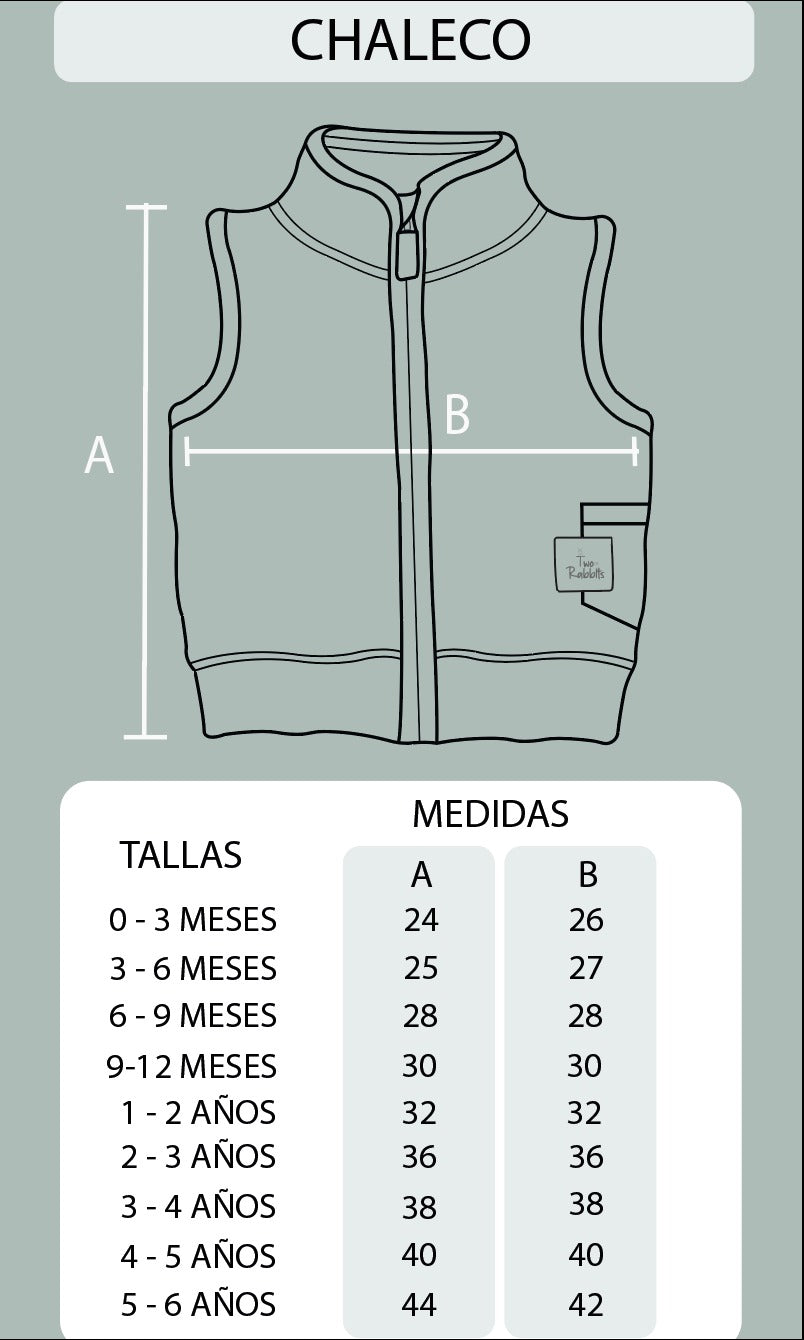 Guía de Tallas Chaleco Afranelado