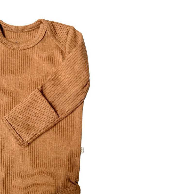 Body Manga Larga Pima Cotton Acanalado Sienna