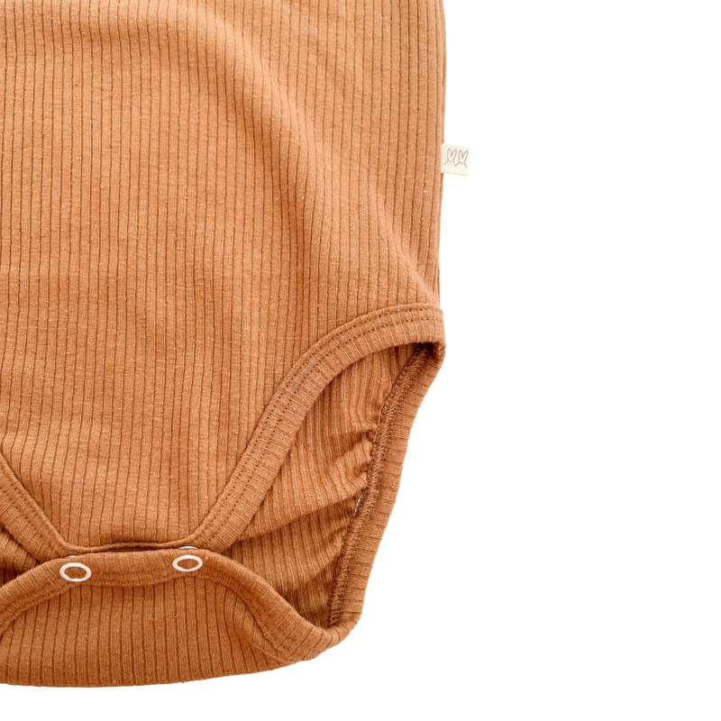 Body Manga Larga Pima Cotton Acanalado Sienna