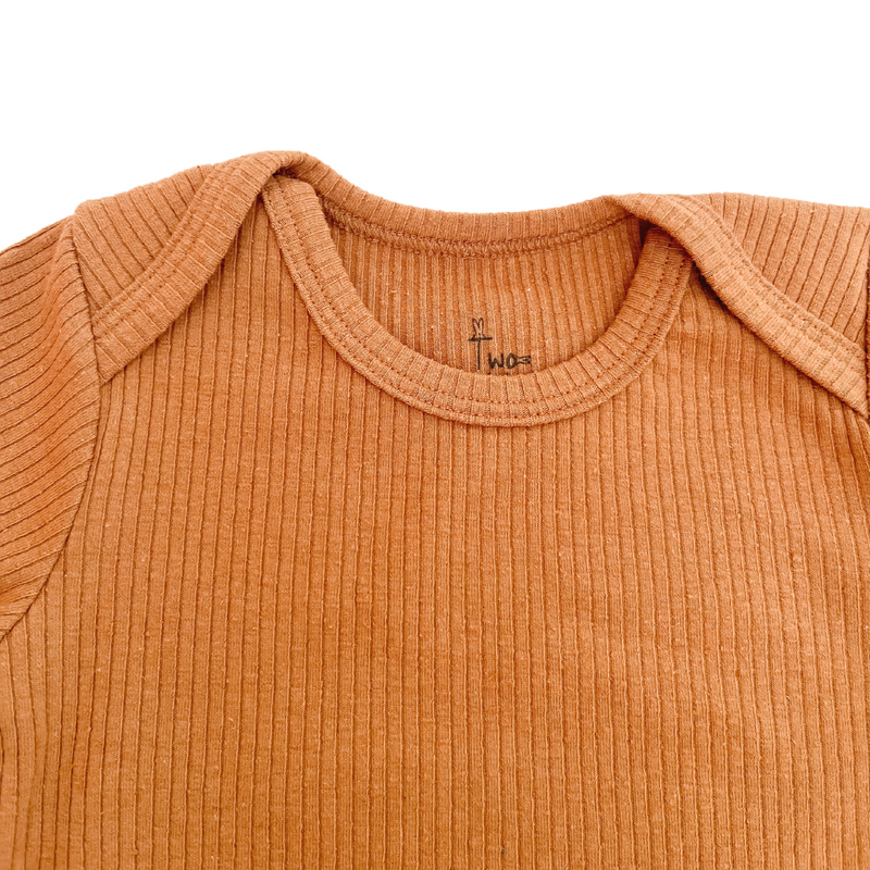 Body Manga Larga Pima Cotton Acanalado Sienna