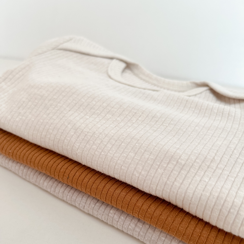 Body Manga Larga Pima Cotton Acanalado Sienna