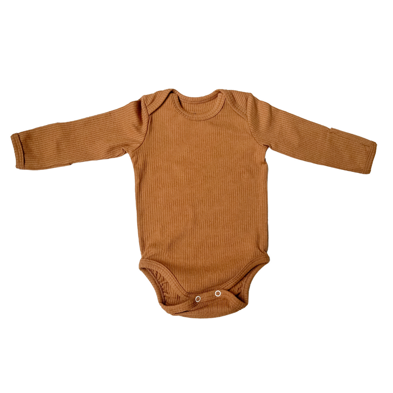 Body Manga Larga Pima Cotton Acanalado Sienna